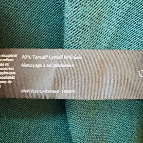 Eileen Fisher Womens Tencel Silk Round Neck Sweater Pine Green Pullover Size L - Picture 10 of 12